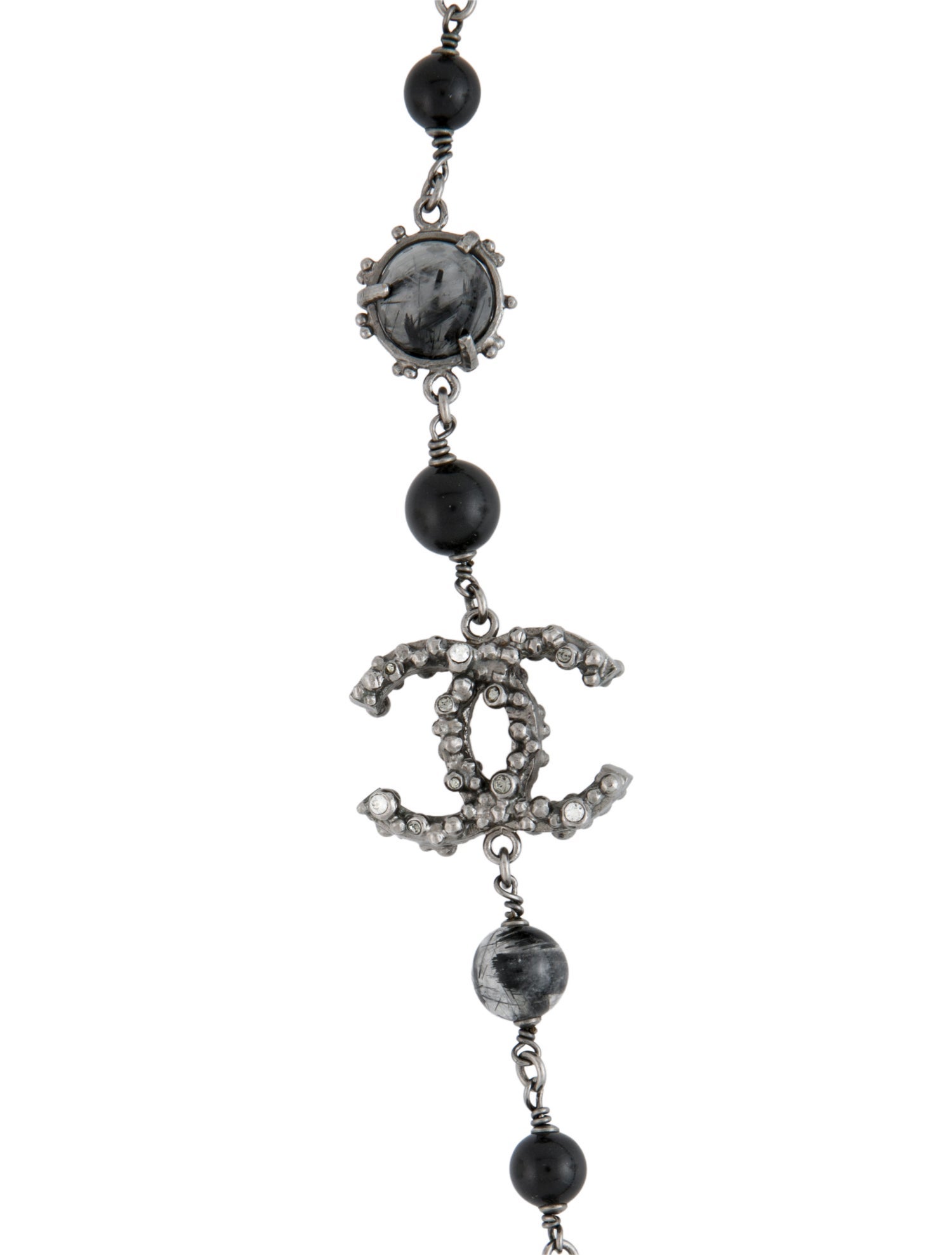 Chanel Strass & Resin CC Bead Strand Necklace